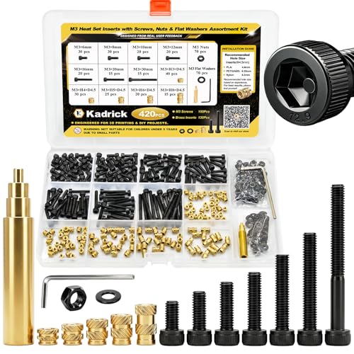Image of KADRICK 420PCS M3 Heat Set Inserts & M3 Screw Kit for 3D Printing