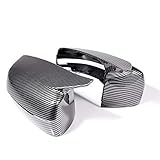 AstraDepot Pair Rearview Side Mirror Cover Caps Overlay Replacement for 2017-2020 2021 2022 BMW G30 G31 5-Series 518 520 530 540 (Carbon Fiber)