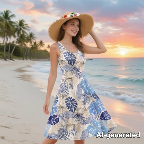 Image of Hawaii Matching Couple Outfits Husband and Wife Clothing Fashionable Mens Casual Shirts Hawaii Dress with Soft Fabric