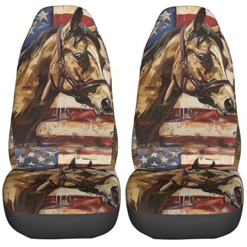 Housses de siège de voiture cheval pour SUV et camion - Lot de 2 amovibles