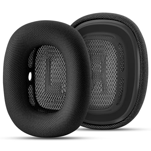 Replacement Ear Cushions for Apple AirPods Max 1&2 Upgraded Memory Foam Pads with Durable Fabric Sound Insulation and Noise Reduction Strong Magnetic Fit Sweat-Resistant Breathable Comfor(Space Gray)
