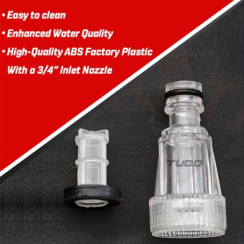 Image of TUQO 3 /4 inch Inlet Water Filter Nozzle (Pack of 2) | Universal Connector for High-Pressure Washers | Compatible with TUQO, Bosch, Karcher, JPT, Starq, Agaro & More | Durable & Leak-Proof - Model WF60