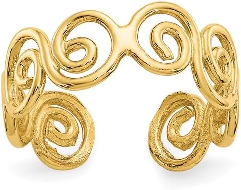 14k Yellow Gold Scroll Toe Ring