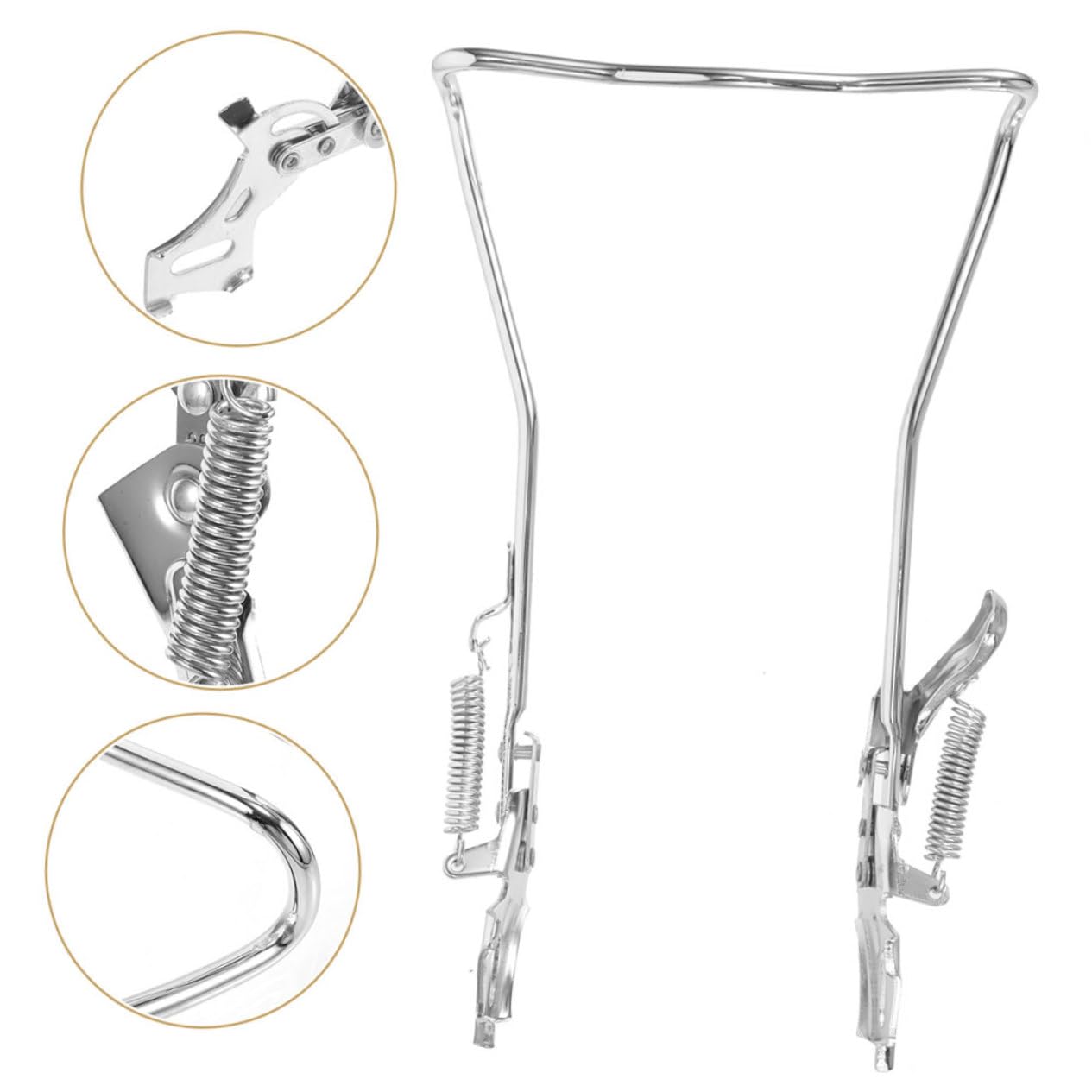Béquille de Vélo Double Jambes en Acier Argentée pour Bicycle