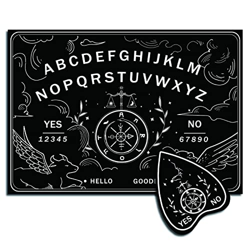 CREATCABIN Wood Spirit Board Pendulum Board Wooden Talking Boards with Planchette Black Dowsing Divination Kit Game Spirit Hunt Metaphysical Message Decor for Wicca Pagan 11.8 x 8.3 Inch-Balance
