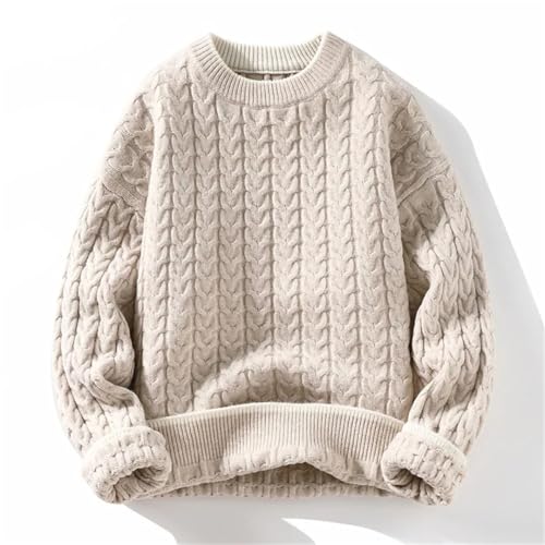 Men Thick Warm Sweater O Neck Knitted Pullovers Loose Mens Knitwear Sweaters Couple Knitting Pullover 6