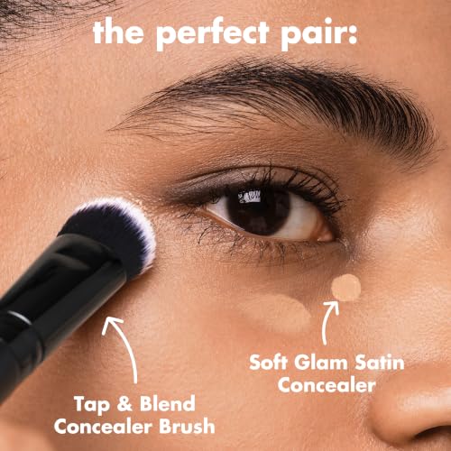 Image of e.l.f. Tap & Blend Concealer Brush, Covers Blemishes & Dark Spots For An Airbrushed Finish With A Precision Tip, Synthetic, Vegan, & Cruelty-Free