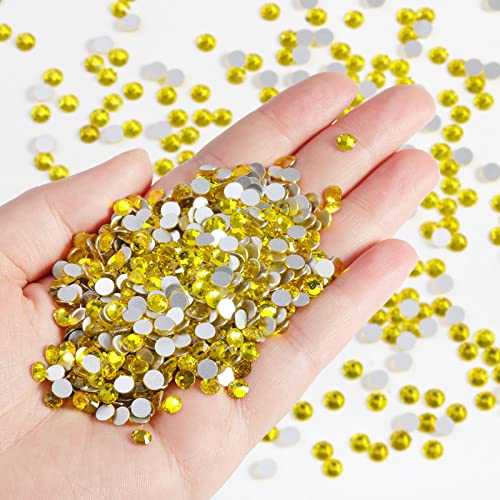 Image of Beadsland Flat Back Crystal Rhinestones Bulk, Lemon Yellow, SS6, 14400pcs