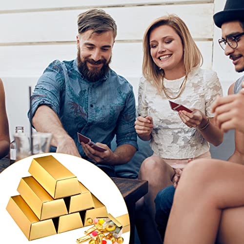 24 Pieces Gold Bars Fake Bar Gift Box Golden Party Favor Chocolate Gold Coins Foil Treasure Brick Paper Boxes For Christmas Party Casino Theme Decoration Candy Treats Toys, 5.5 X 3.2 Inches (24 Pcs) #TOP5