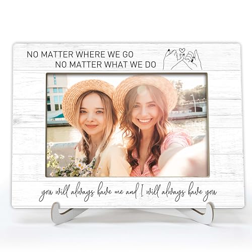 YSTEP Best Friend Photo Frame Long Distance Friendship Gifts No Matter Where We Go No Matter What We Do Gifts Wood 4x6 Picture Frame for Desk Display-B03