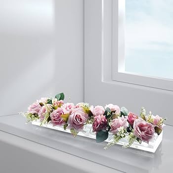 生花花器　自由花　アクリル ダイヤモンド型花瓶 ピンク Amazon.co.jp: クリアアクリル花器 長方形 2023年 モダン