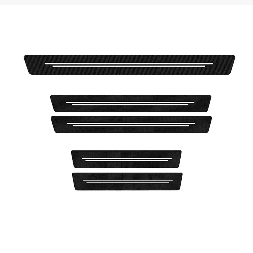 ADJHQZ Car Door Sill Protector for Hyundai Santa Fe (CM DM TM MX5 2006-2025 2026) Carbon Fiber Texture Scratch Resistant Waterproof Adhesive Automotive Entry Guard Step Cover Scuff Plate 5 Pieces