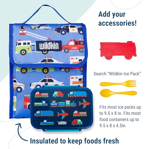 Image of Wildkin Kids Insulated Lunch Bag - Reusable, Ideal for Hot /Cold Snacks, School & Travel - Heroes