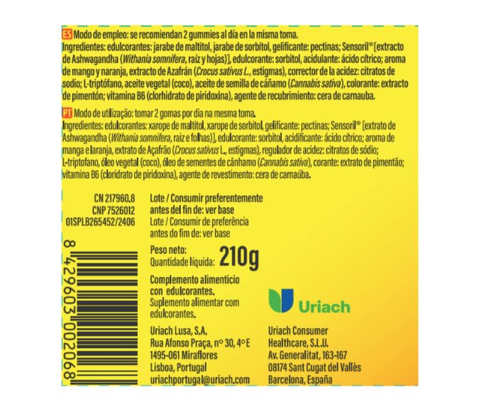 ⁠AQUILEA | Aquilea OnBalance Smile | 60 gominolas | Bienestar anímico y emocional| Ashwagandha, Triptófano, Vitamina B6 y Azafrán | Actitud y ánimo positivos | Buen Humor