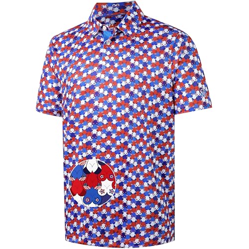 Image of Mens Golf Polo Shirt Moisture Wicking Dry Fit Performance Athletic Summer Short Sleeve Golf Shirts for Men