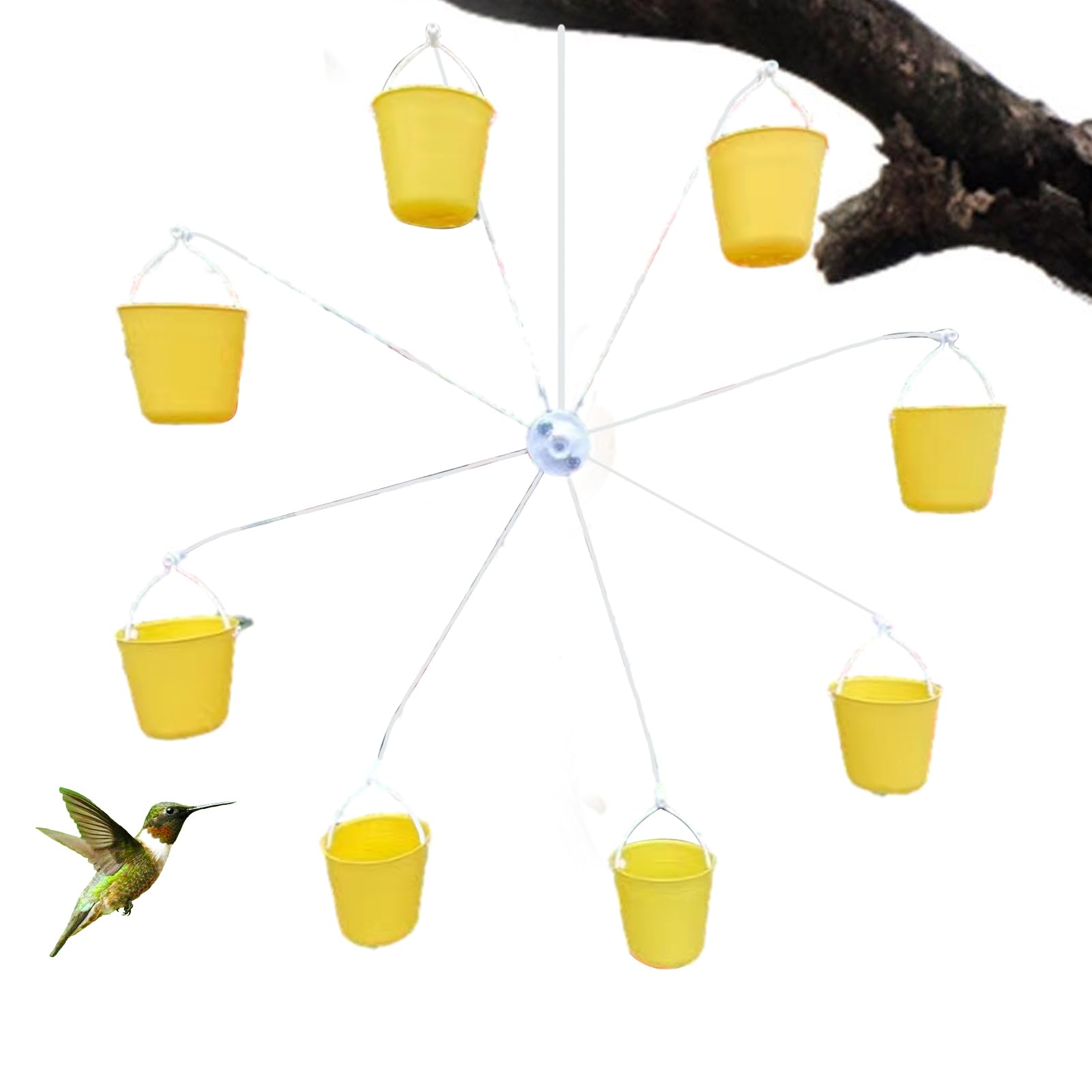 Fovolat Ferris Wheel Bird Feeder | Rotating Bird Feeder With Perch | Ferris Wheel Shaped Bird Feeder Bucket | Bird Feeding Seed Station For Watching Birds Home Garden Outdoor Backyard Decor