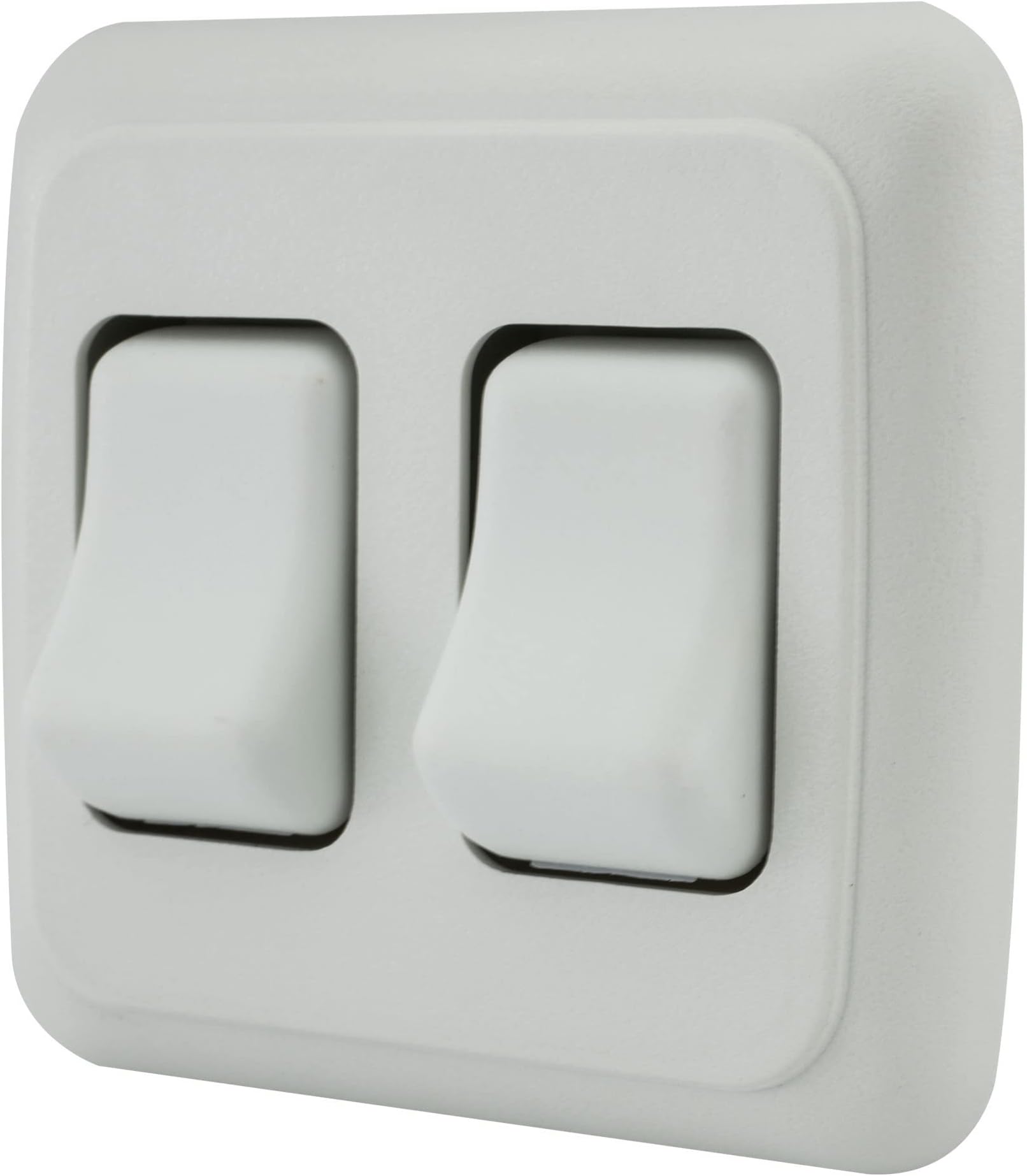 American Technology Components Double SPST On-Off Switch with Bezel, 12-Volt, for RV, Trailer, Camper (White)