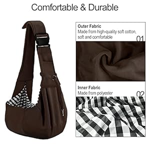 PETLOFT-Reversible-Dog-Cat-Sling-Carrier-Small-Dog-Carrier-Adjustable-Dog-Sling-Hands-Free-Cross-Body-Carrier-with-Collar-Hook-for-DogCatBunny-up-to-11lb-Brown - Cucciolini Doodles   PETLOFT-Reversible-Dog-Cat-Sling-Carrier-Small-Dog-Carrier-Adjustable-Dog-Sling-Hands-Free-Cross-Body-Carrier-with-Collar-Hook-for-DogCatBunny-up-to-11lb-Brown