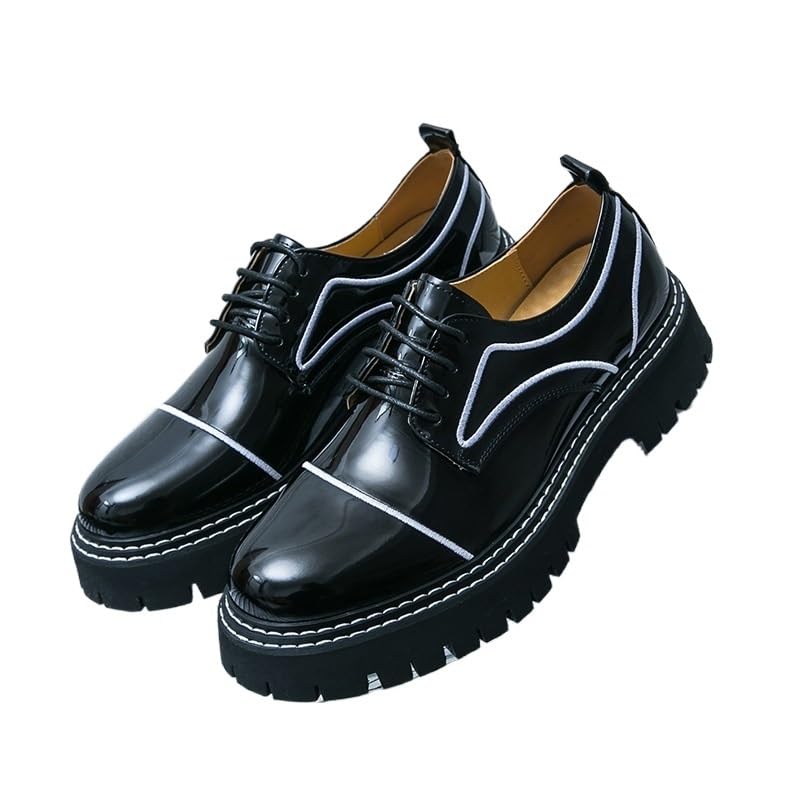 Men's Business Casual Loafers Patent Leather Formal Oxford Slip On Dress Shoes for Office Classic Business Party Shoes - Main Image