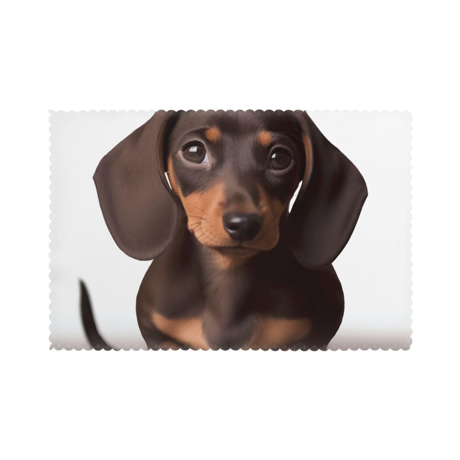 Cute Dachshund Dog Printed Placemat Heat Resistant Place Mats Set of 6 PCS Washable Kitchen Table Mats, 12x18 Inch