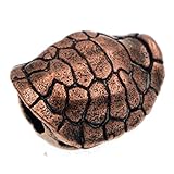 Red Copper Turtle Shell Paracord Bead,Retro Carved Antique EDC for Knife Lanyard Cord Bracelet Metal Brass Charms Accessories (Red Copper)