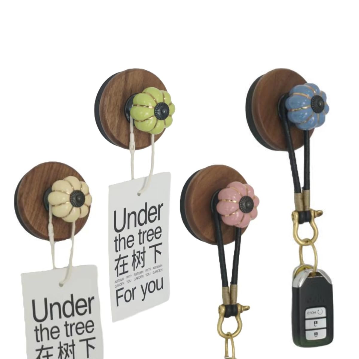 4 Pcs Colorful Magnetic Hooks Heavy Duty Magnet Hook Strong Neodymium Magnetic Coat Hooks Magnetic Hanger for Refrigerator, Metal Door, Locker for Hanging Towel, Coat, Bag, Umbrella (B)