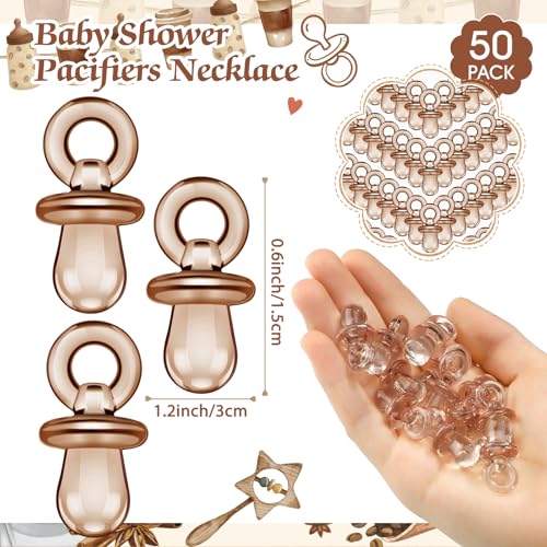 Image of Thyle 51 Pcs A Baby Is Brewing Decorations Pacifier Hunt Coffee Theme Baby Shower Include Coffee Hunt Sign and 50 Acrylic Pacifiers Games Gender Reveal Party Supplies