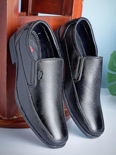 Image of Lee Cooper LC2156B3R Men's Lightweight Leather Shoes | Comfortable, Stylish Slip-On Formal Footwear for Office, Business