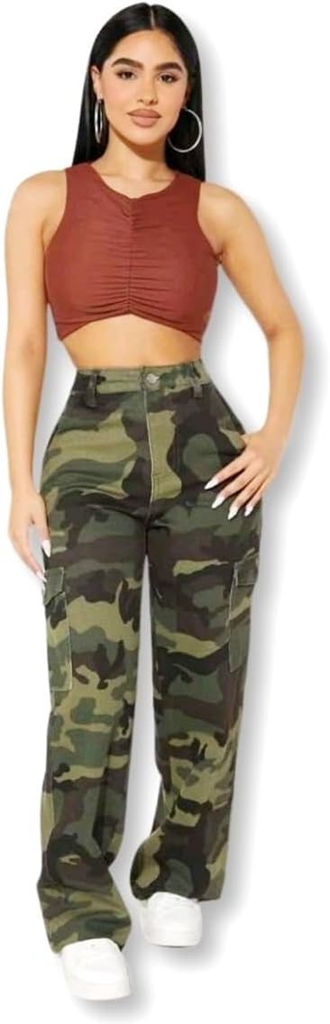 Jack David Women's Cargo Pants Casual Cargo Hiking Camping Tactical Pants Military Army Combat Trousers 8 Pockets - Image 4