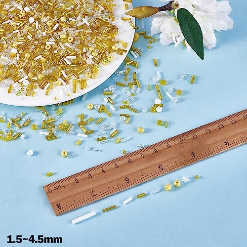 BEEFLYING 1 Pack Glass Seed Beads 1.5-4.5mm Tube Spacer for DIY Jewelry Making Bracelet Necklace Earring (Yellow) - Image 2