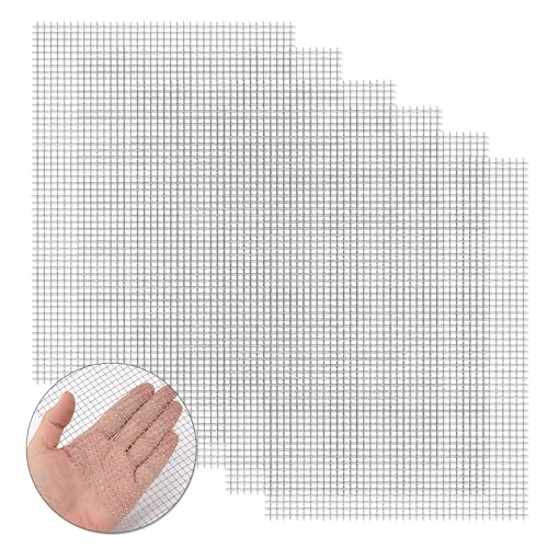 Heveer Rete Fine Rete Metallica in Acciaio Inox 5 Maglia per la Protezione del Filtro Griglia di Ventilazione 6 Pezzi 30x21cm