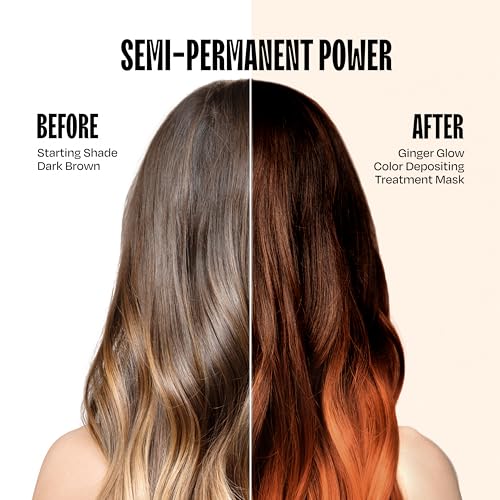 Image of Overtone Semi Permanent Hair Color Conditioner, Ginger Glow, 8 oz, Nourishing, Damage-Free, Color Depositing Mask for All Hair Types with Shea Butter & Coconut Oil, Vegan & Cruelty-Free