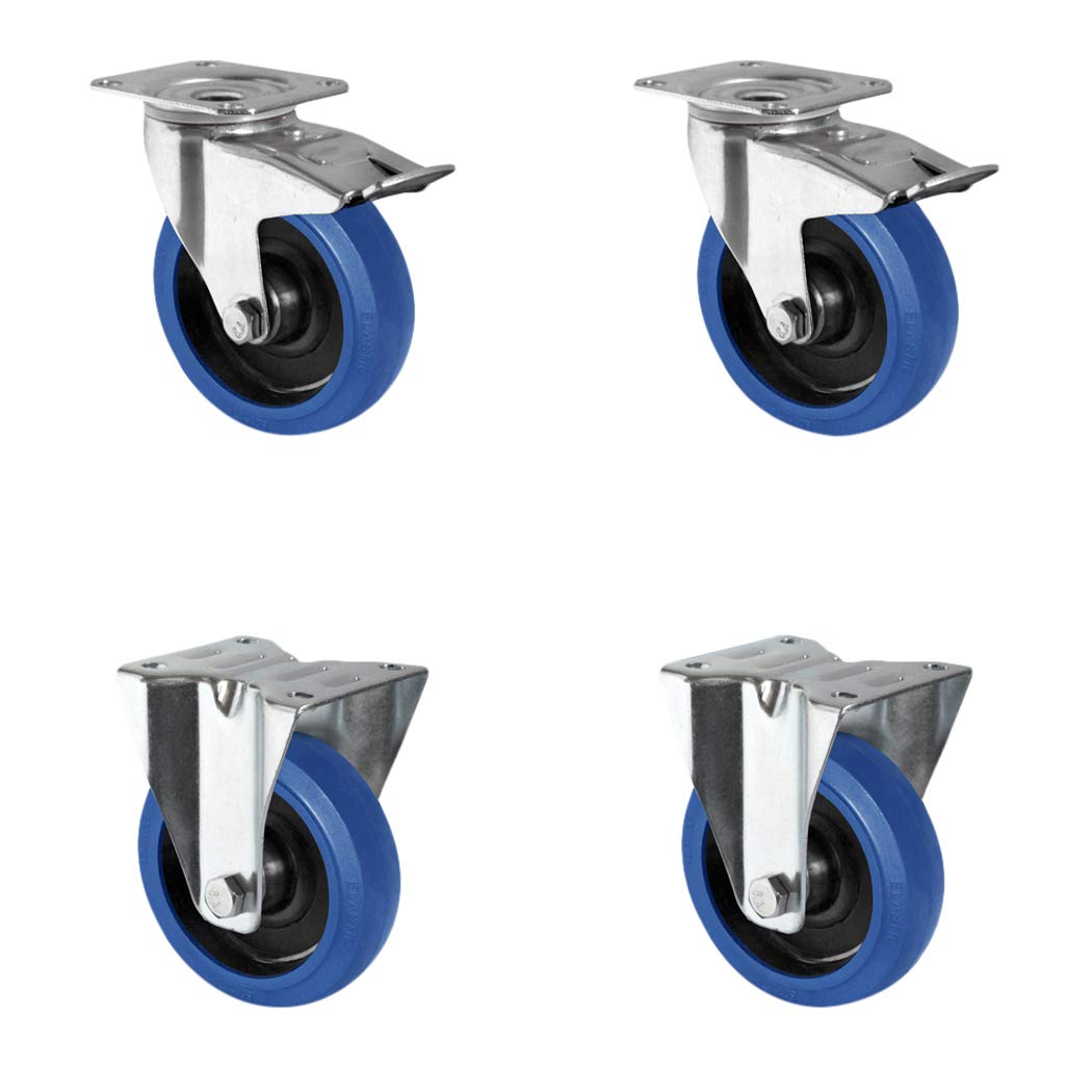 CASCOO SETTBFB125N2U6R1W Rollensatz 2 Lenkrollen mit Feststeller, 2 CASCOO SETTBFB125N2U6R1W Rollensatz 2 Lenkrollen mit Feststeller, 2