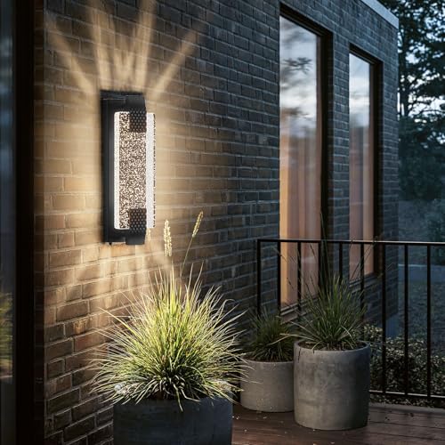 camuucci Dusk to Dawn Outdoor Wall Light Sparkling Glow Porch Sconce