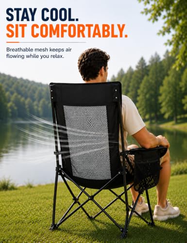 EO Living Silla de Camping Reclinable, Silla Plegable Ajustable con Respaldo de 100°-140° miniatura 4