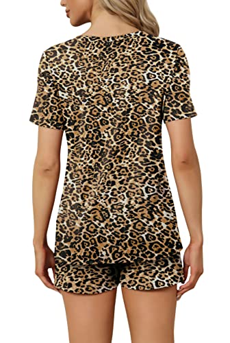 Image of RUBZOOF Women's Short Sleeve Pajama Sets with Pockets Casual V Neck 2 Piece Lounge Sets S-3XL