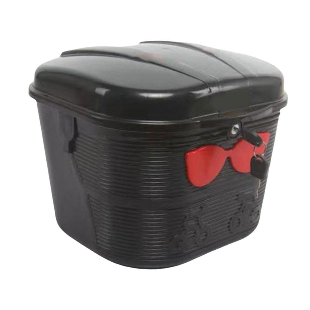 F Fityle Panier Avant de vélo électrique, Support de Chargement de vélo avec Serrure, Installation Facile, Robuste avec Couvercle, boîte de Rangement pour Le