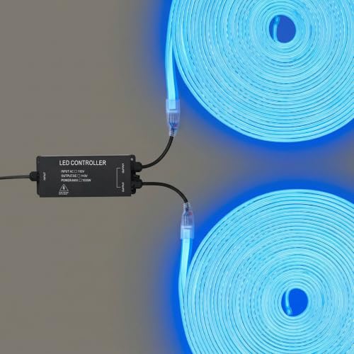 Image of Yescom 1-to-2 Receiver Remote Control for 4-Pin BiLume RGBW Neon Rope Light | 110-120V AC, Receiver box & Y-splitter power cord, Control both RGB neon flex lights, Easy plug-and-play install