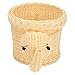 Rockyin Elephant Forma Rattan Pane di Frutta Snack Bagagli Cestini Cibo Servire Cesti (Color Crema)