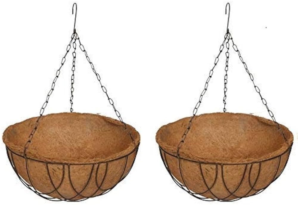 Niyara Metal Hanging Planter Basket with Coco Coir Liner Wall Mount Wire Hanging Plant Holder Large for Indoor Outdoor Garden Porch and Balcony Color :Black (13 inch Set of 2) (B0CQG8YDL3) Amazon Price History, Amazon Price Tracker