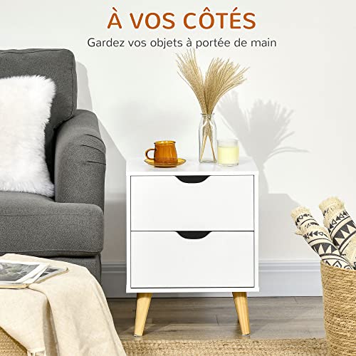 Table de chevet blanche compacte HOMCOM : optimisez le rangement des petits espaces