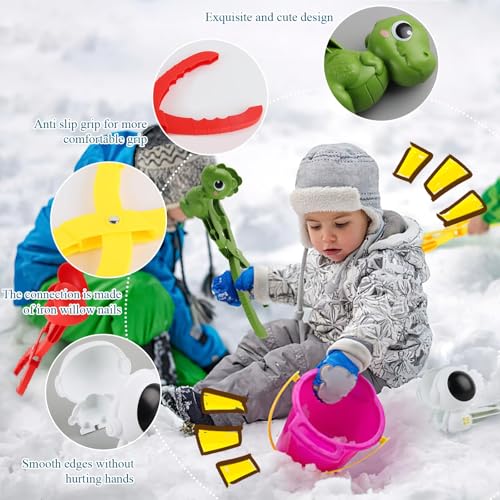 ACTOYS Schneeball Former 4 Stück groß Schneeballformer, Ente Schneeballzange, Schnee Former rund, Schneekugel Former, Schneeball Former, Schnee Enten Former für Kinder Jungen Mädchen und Erwachsene