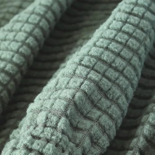 Housse de canapé extensible 4 places vert gazon pour masquer l'usure des grands canapés 300cm - 5
