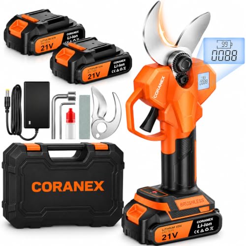 Image of 2.05'' / 56 mm Cordless Electric Pruning Shears | Longer Runtime | Brushless Motor | Anti-Slip Handle | Safety Switch | Ideal for Garden, Orchard & Tree Trimming