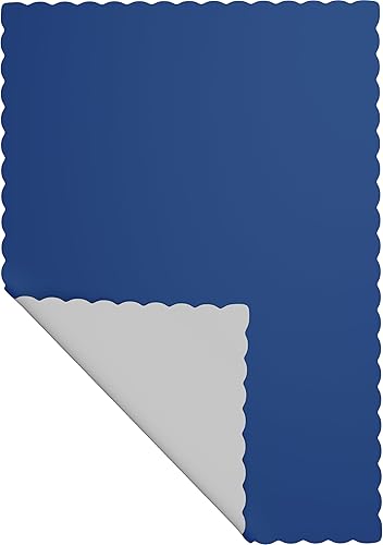 Miniatura 6 de Manteles individuales de papel, desechables, borde festoneado (verde azulado, 100)