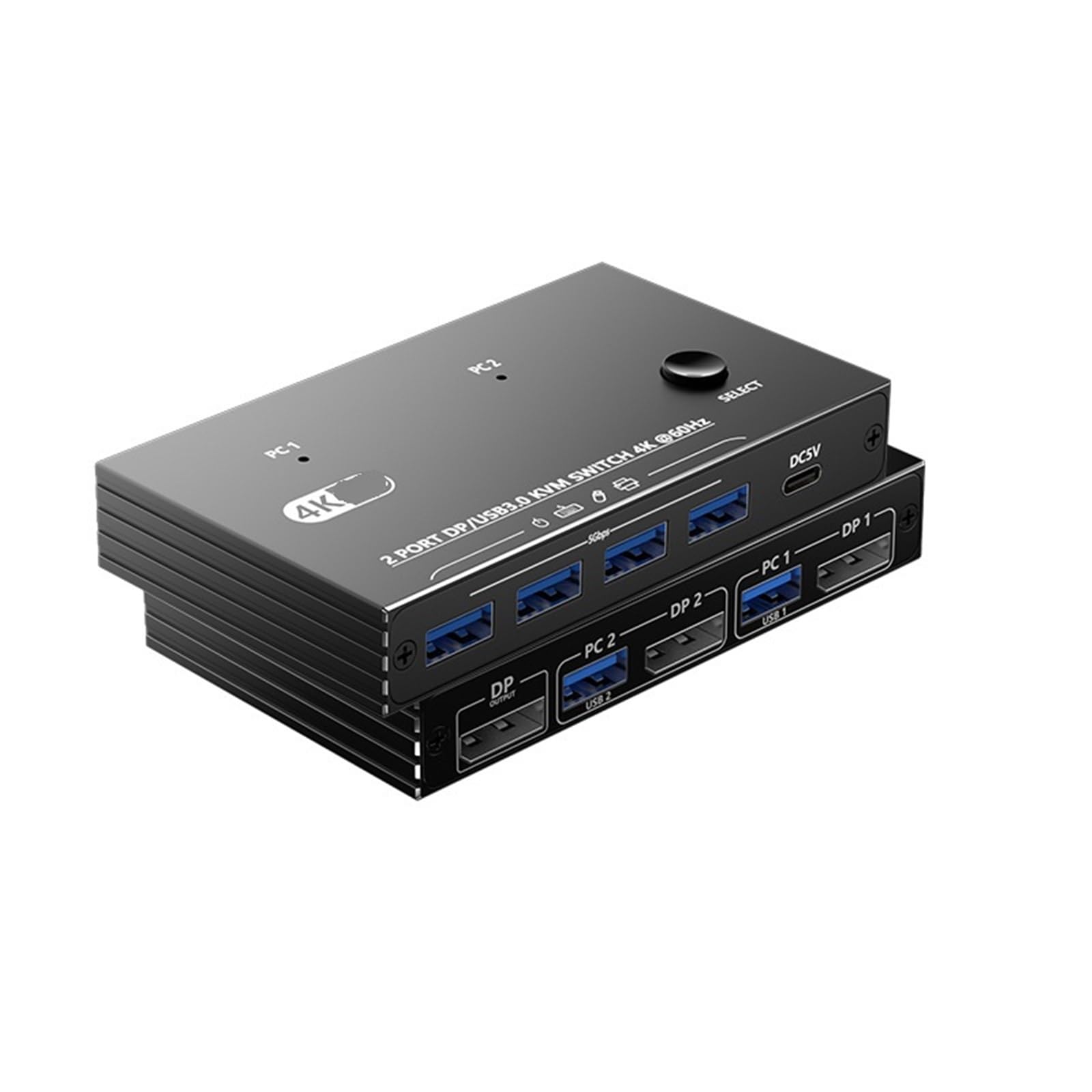 Stazione di Ricarica USB, Switch KVM 8K30 4K60 120Hz DP1.4 2 Ingressi 1 Uscita