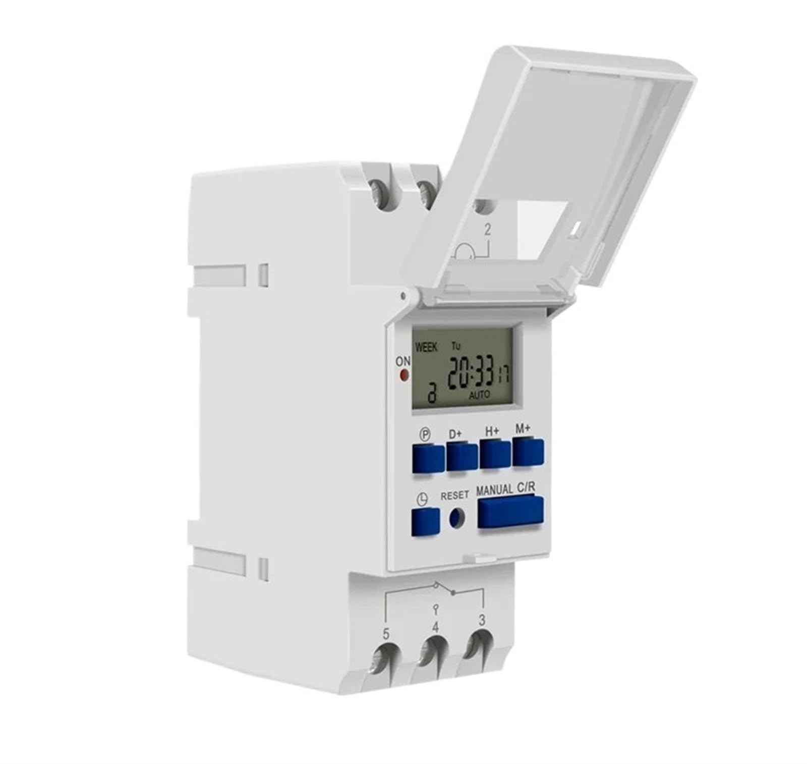 Temporizador de relé Digital programable semanal electrónico de 7 días con Control de Interruptor CA 220 V, 230 V, 12 V, 24 V, 30 A, Carril DIN AHC30A THC30A(12V1NO1NC)