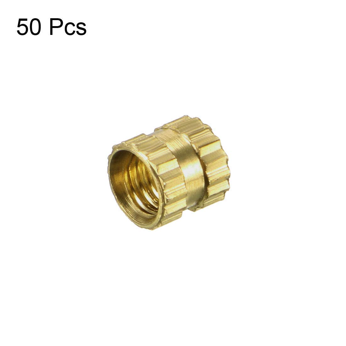 Aexit M3 x 4mm x 3mm Inserto filettato femmina in ottone incorporato zigrinato Dadi oro 100 pz ID: 232186