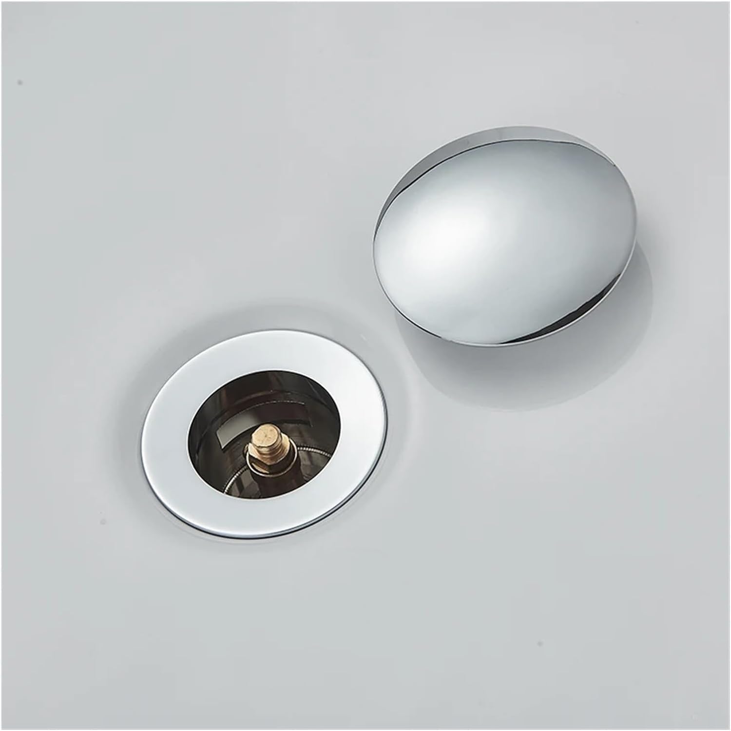 sustitución de tapones de fregadero pop up, Botón de drenaje emergente Tapón for lavabo de baño Escurridor Sifón Tapón de desechos Accesorio for grifo de lavabo Tubo for lavabo Negro Dorado Rosa(Nicke