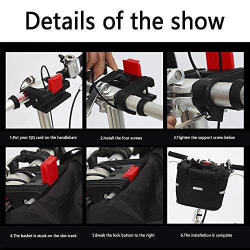 EATAN Fahrradkorb, Faltbar Fahrrad vorne Korb, mit Lenkeradapter und Kabellbinder,Abnehmbare Lenkerkorb Tasche für Kleiner Hund-Einkaufen-Reisen-Picknick, 34 x 24 x 8 cm